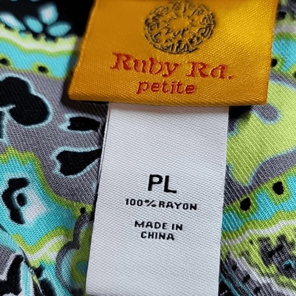 Ruby Rd. Multi Color Lace Up Front Top - Picture 10 of 11